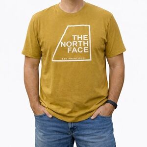 The North Face Graphic Logo T-Shirt Mustard Yellow Mens XL Short Sleeve Tee